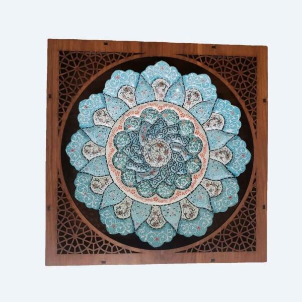 Decorative Copper Wall Plate Hand-Painted with Persian Minakari Enamel Narges