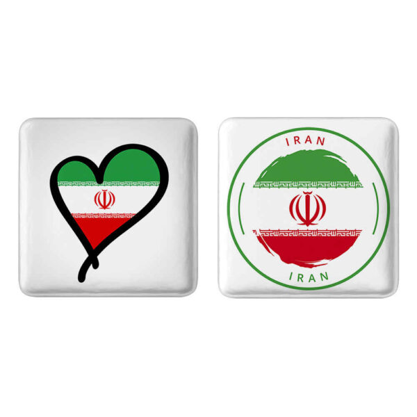 Persian Button Pin Set - Flag of Iran (2 pcs)