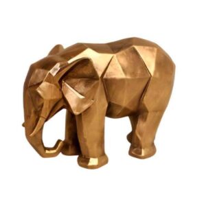 Golden Polyester Elephant Figurine Sculpture