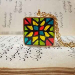 Handmade Women's Resin Necklace Model Colorful