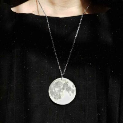 Resin Necklace Pendant for Women Handcrafted Moon