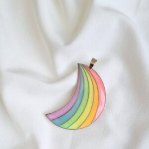 Handmade Women's Resin Necklace Model Rainbow