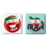 Persian Button Pin Set - Flag of Iran (2 pcs)