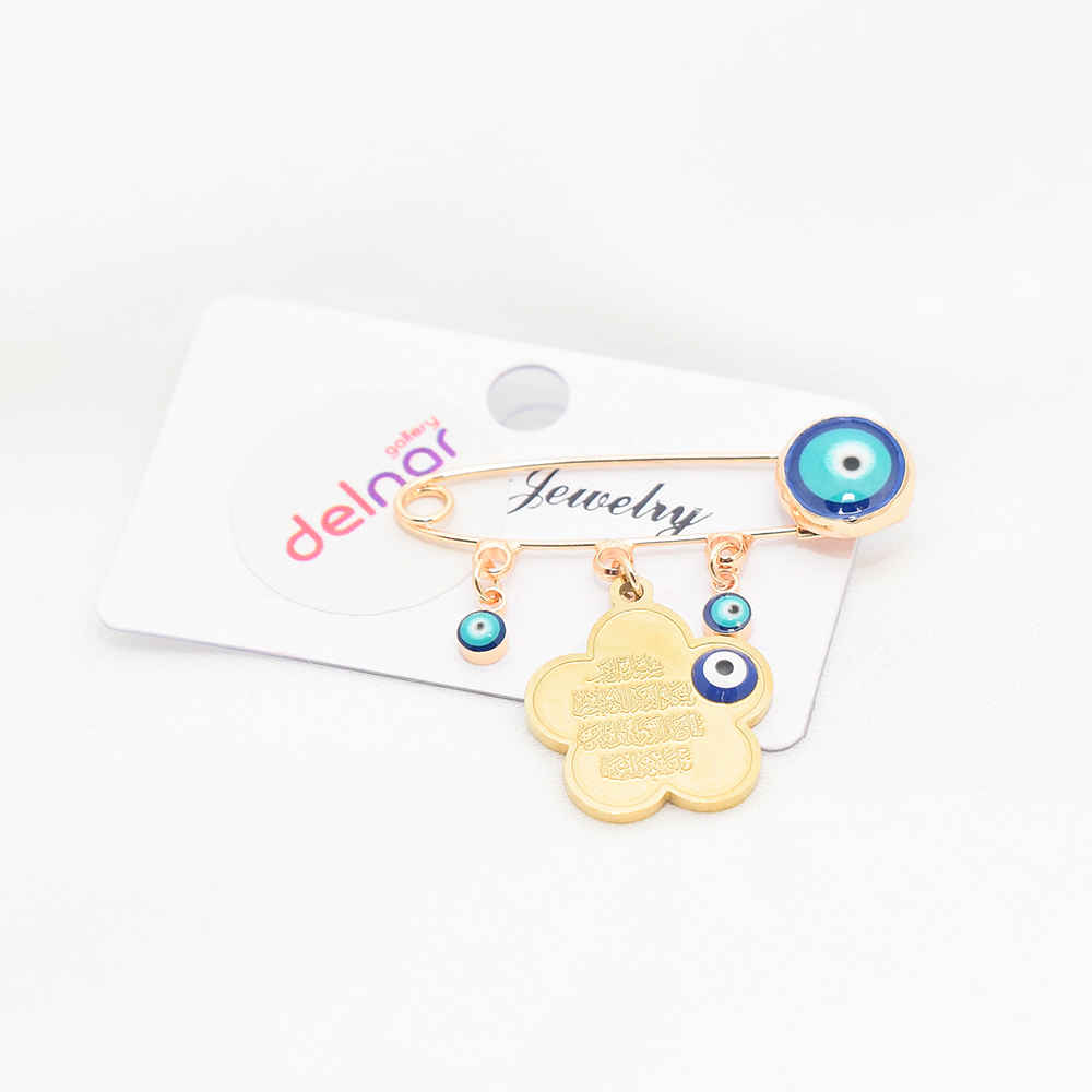 Islamic Evil Eye Safety Pin Brooch Delnar