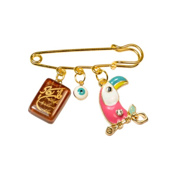 Islamic Newborn Safety Pin Brooch Parrot