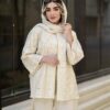 Persian Cream Manto & Pants Set Model Jeyran