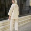 Persian Cream Manto & Pants Set Model Jeyran