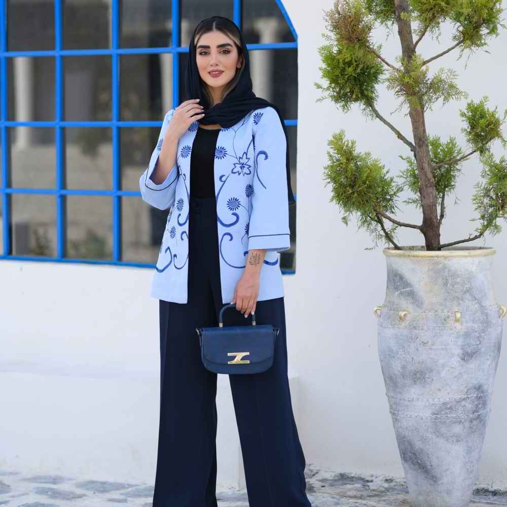 Persian Embroidered Manto & Pants Set Model Hanis