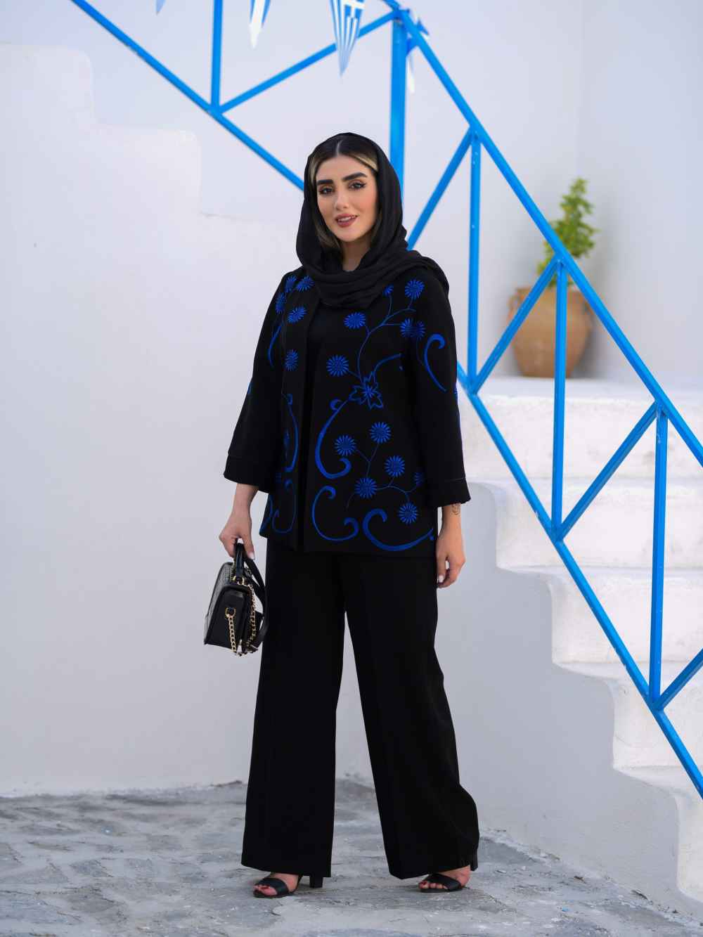 Persian Embroidered Manto & Pants Set Model Hanis