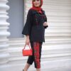 Persian Embroidered Manto & Pants Set Model Delbar
