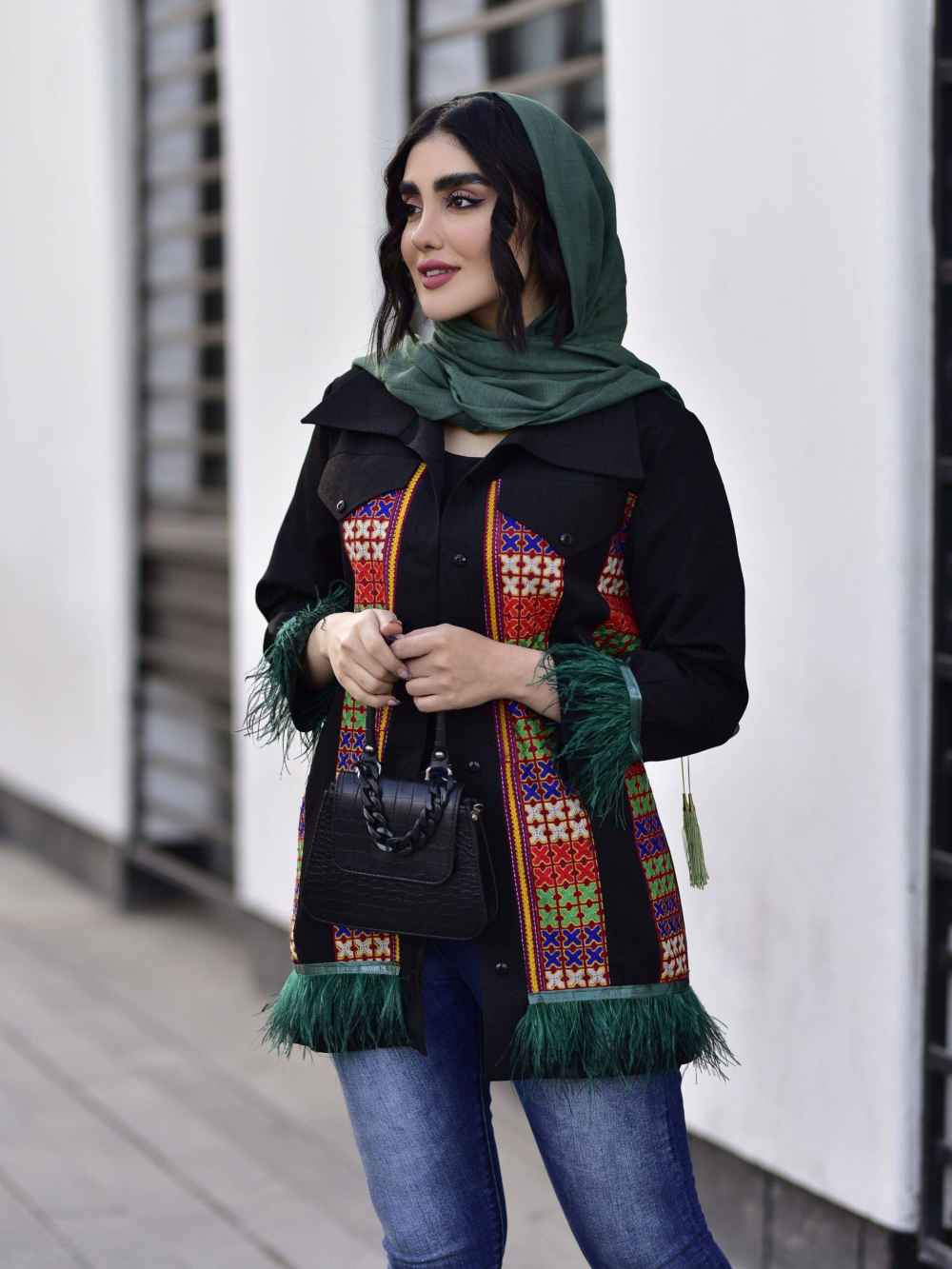 Persian Jacquard Manto Model Atrisa