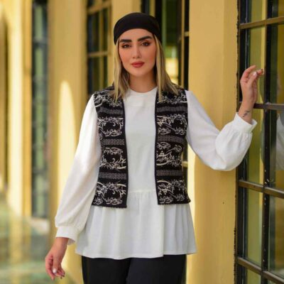 Persian Women’s Black & White Vest Model Ayda