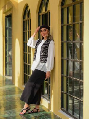 Persian Women’s Black & White Vest Model Ayda