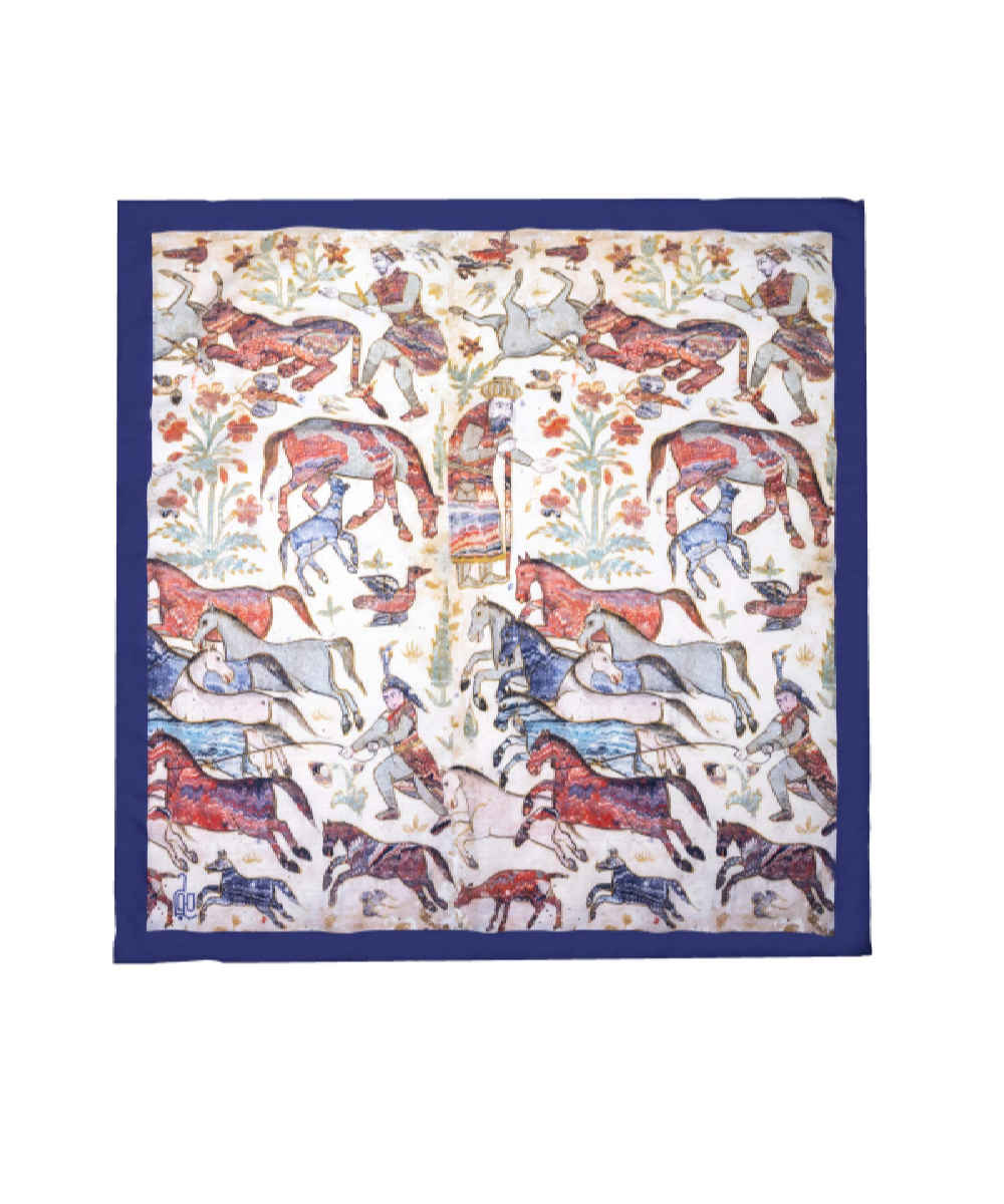 Persian Silk Neck Scarf for Women Luxe and Vibrant Square Rakhsh