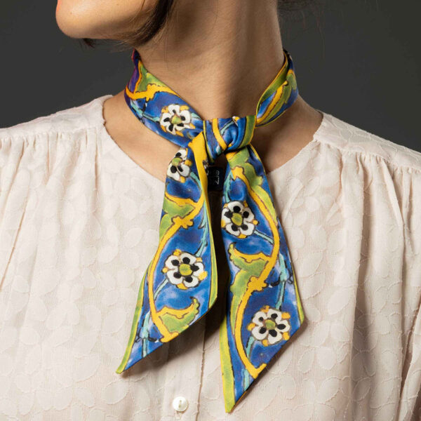 Persian Silk Neck Scarf for Women Luxe and Vibrant Square Zaagh