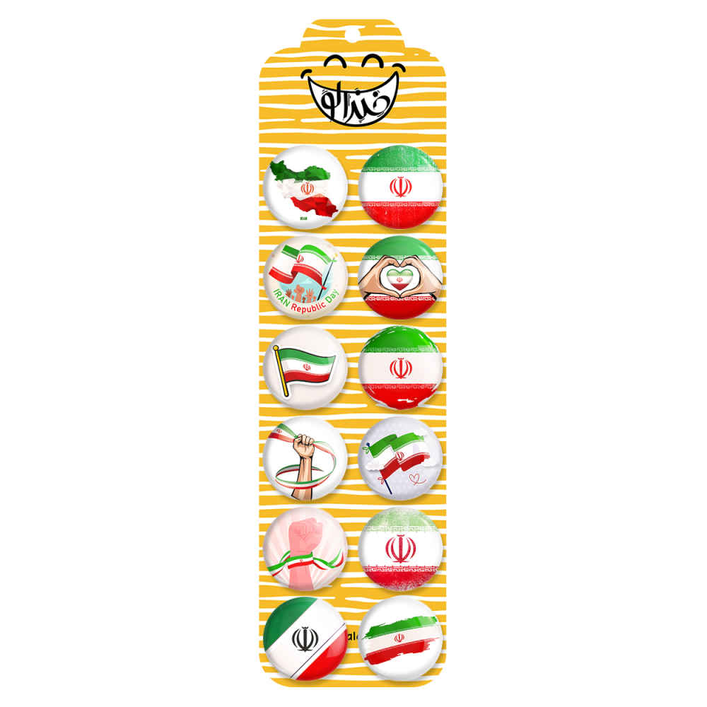 Persian Button Pin Set – Flag of Iran (12 pcs)