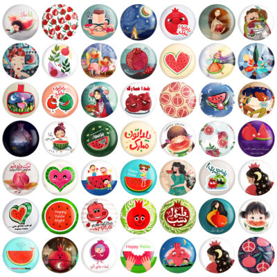 Persian Set of 49 Pinback Buttons – Shab-e Chelle