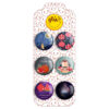Persian Set of 6 Pinback Buttons - Chelle Night