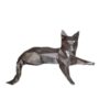 Geometric Silver Cat Cubism Figurine - Artistic Animal Sculpture