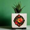 Decorative Persian Square Concrete Vase Model Gol o Morgh