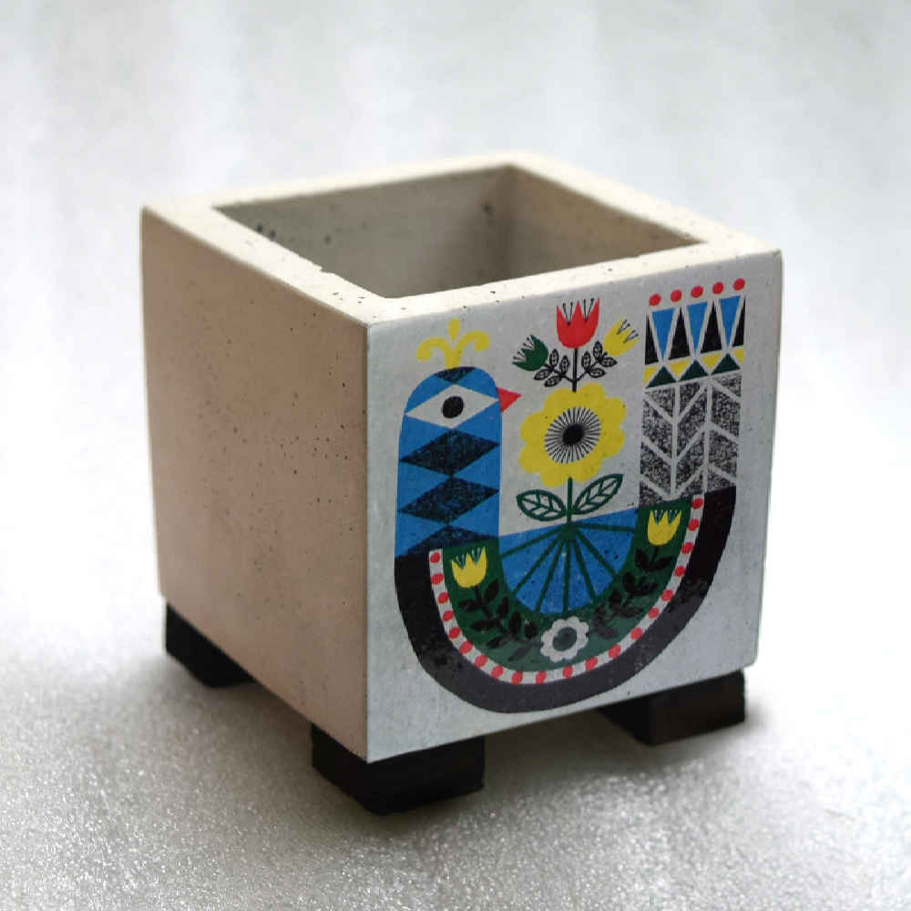 Decorative Persian Square Concrete Vase Model Kabootar