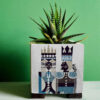 Decorative Persian Square Concrete Vase Model King & Queen