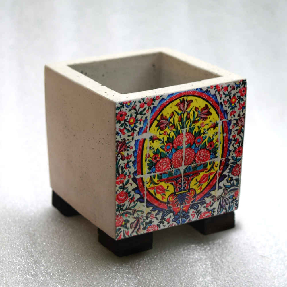 Decorative Persian Square Concrete Vase Model Raha