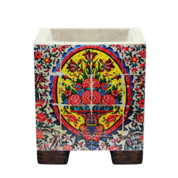 Decorative Persian Square Concrete Vase Model Raha