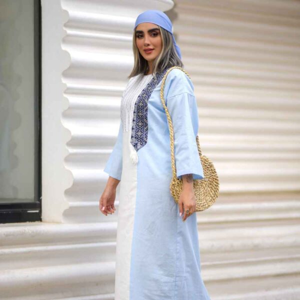 Women's Long Sleeve Linen Dress Suitable for Outdoor Model Maral