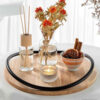 Round Wooden Serving Tray – Great for Tea or Snack Presentation