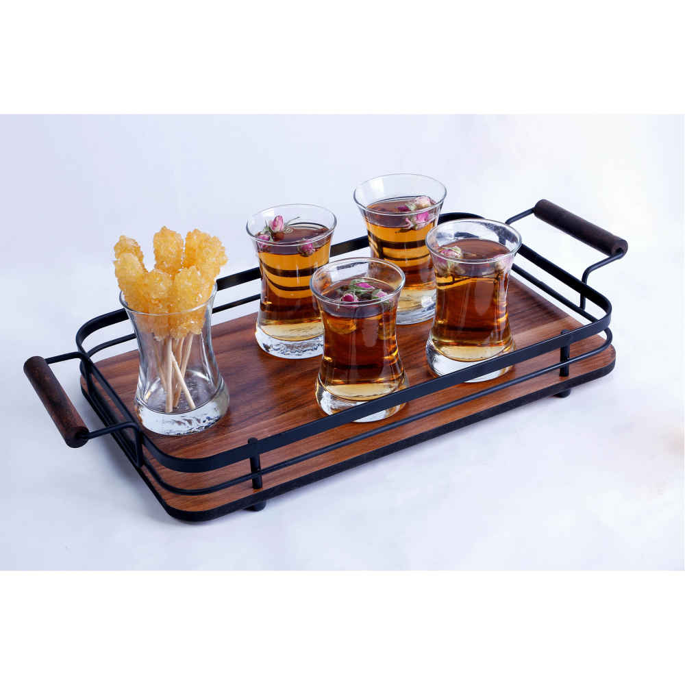 Wooden Tea Serving Tray Model Solikala