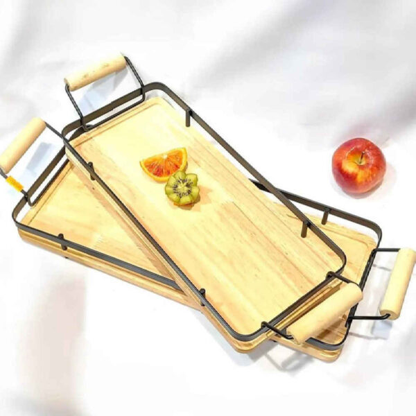 Karizma Tea Serving Tray – Smooth Wooden Finish for Serving