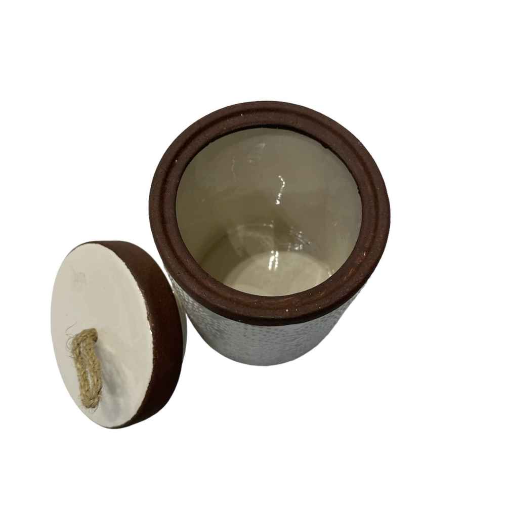 Ceramic Canister – Ideal for Kitchen Storage & Organization, Embossed