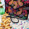 Embroidered Ethnic Velvet Clutch Handbag with Paisley Pattern