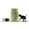 Metal Art Bookend for Shelf with Animal-themed Design Cat