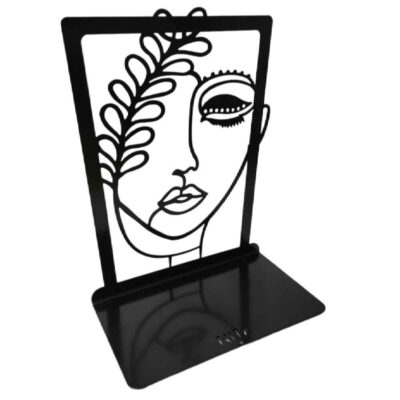 Metal Art Bookend for Shelf with the Design girl Face Nafis