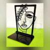 Metal Art Bookend for Shelf with the Design girl Face Nafis