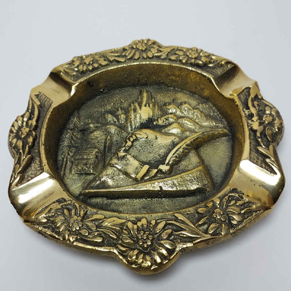 Hand Engraved Brass Ashtray – Artistic Intricate Design Kolah