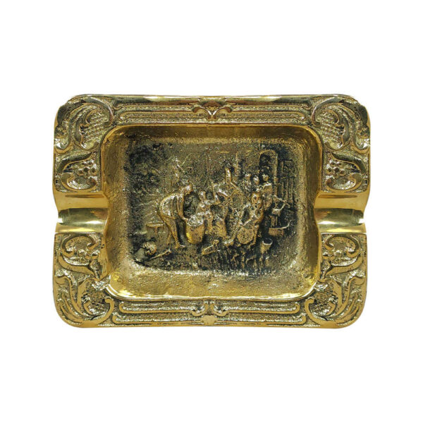 Hand Engraved Brass Ashtray – Artistic Intricate Design Yasna