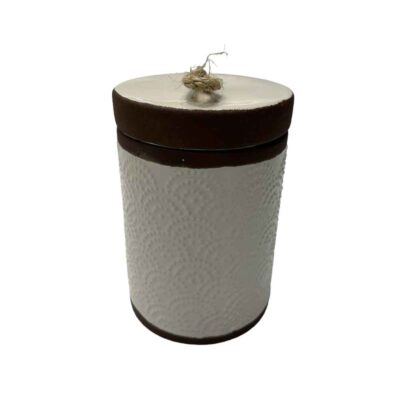 Ceramic Canister – Ideal for Kitchen Storage & Organization, Embossed