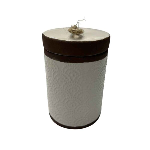 Ceramic Canister - Ideal for Kitchen Storage & Organization, Embossed