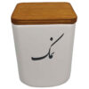 Ceramic Canister Jar for Kitchen Decorated with Persian Calligraphy Namak