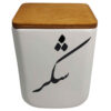 Ceramic Canister Jar for Kitchen Decorated with Persian Calligraphy Shekar