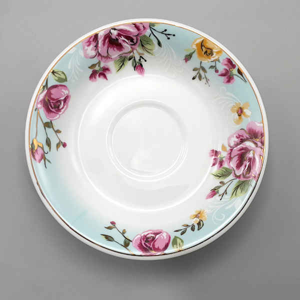 Persian Tea Saucer - Porcelain with Berkeh Design (Set of 6)