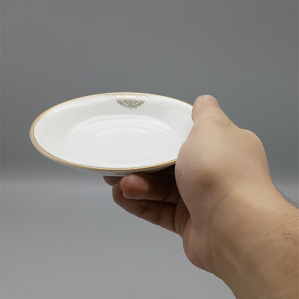 Persian Tea Saucer – Porcelain with Haleh Design (Set of 6)