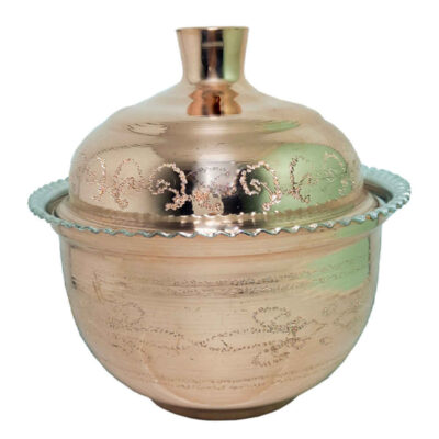 Handcrafted Persian Copper Sugar Bowl with Lid – Hammered Misagh