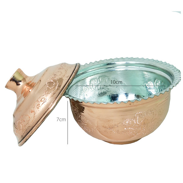 Handcrafted Persian Copper Sugar Bowl with Lid – Hammered Misagh