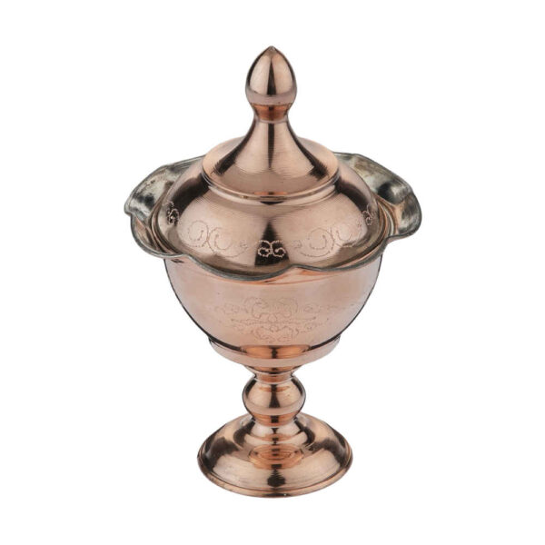 Handcrafted Persian Copper Sugar Bowl with - Hammered Mina