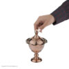 Handcrafted Persian Copper Sugar Bowl with - Hammered Mina