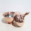 Handcrafted Persian Copper Sugar Bowl with - Hammered Sima